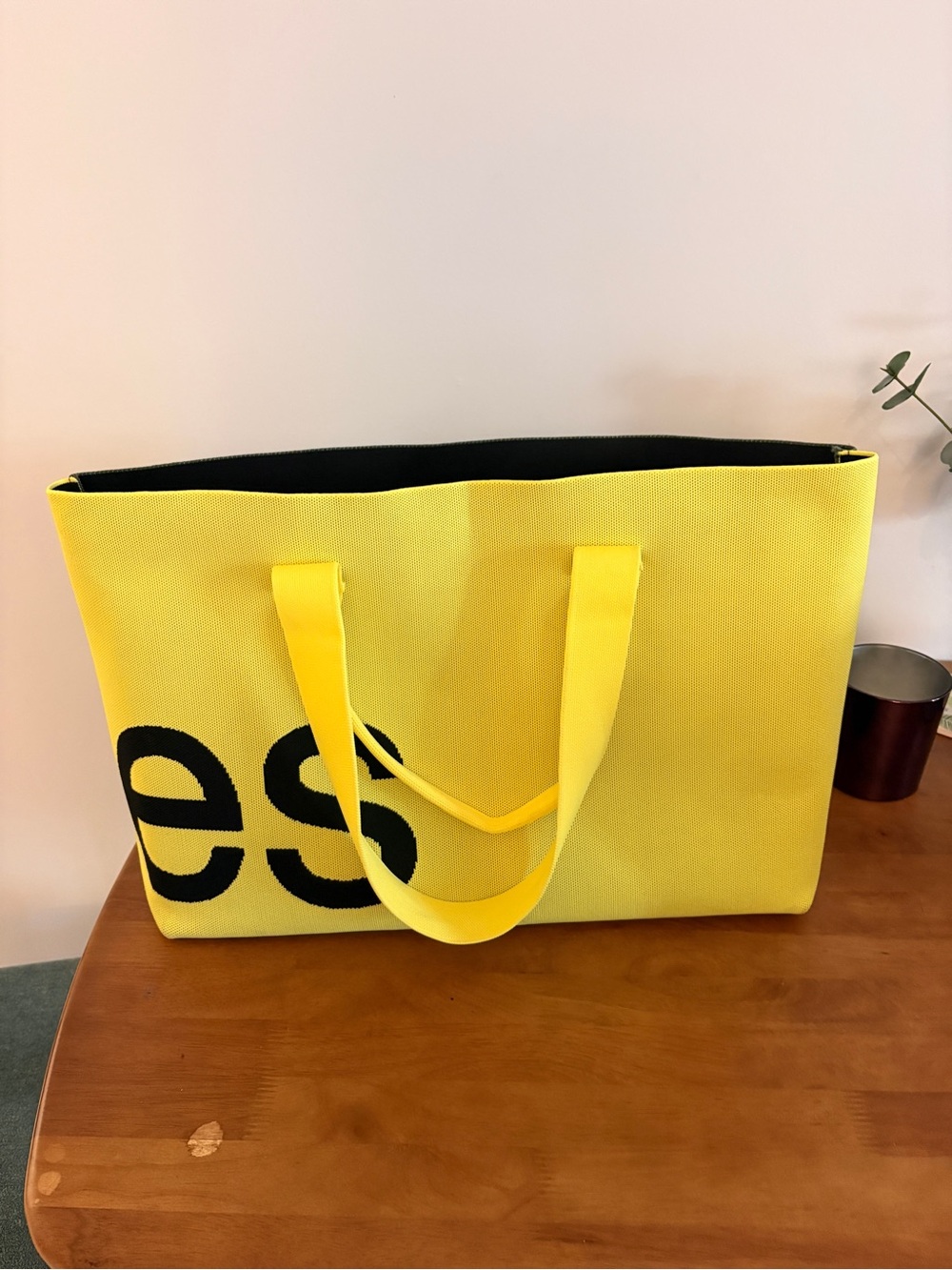 Curves Two Tone Knit Tote (Olive/Lime) (with custom bag insert) - Picture 2 of 10